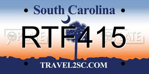 RTF415 South Carolina License Plate