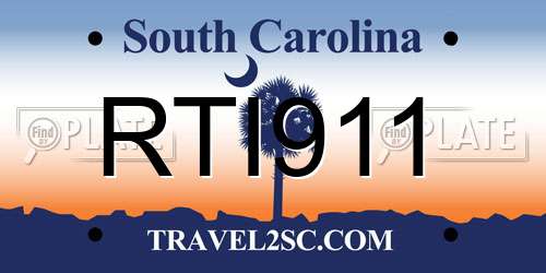 RTI911 South Carolina License Plate