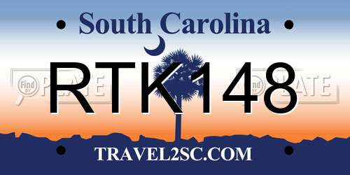 RTK148 South Carolina License Plate