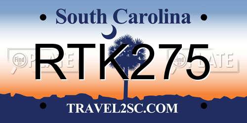 RTK275 South Carolina License Plate