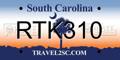 RTK310 South Carolina License Plate