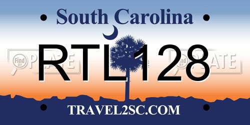 RTL128 South Carolina License Plate