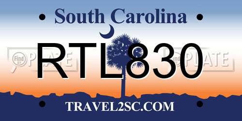 RTL830 South Carolina License Plate