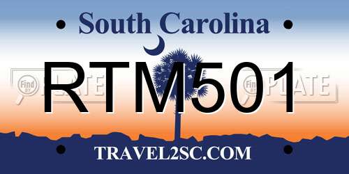 RTM501 South Carolina License Plate
