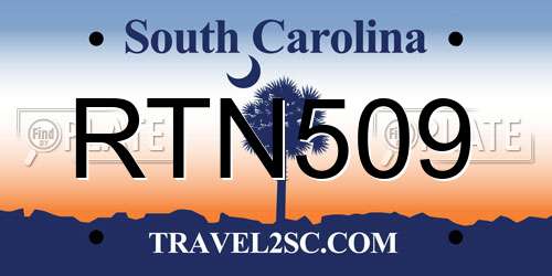 RTN509 South Carolina License Plate