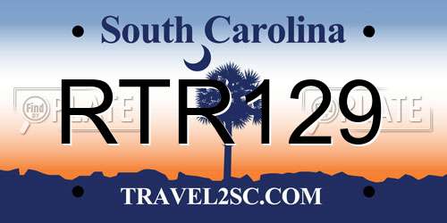 RTR129 South Carolina License Plate
