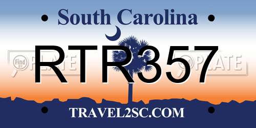 RTR357 South Carolina License Plate