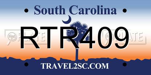 RTR409 South Carolina License Plate