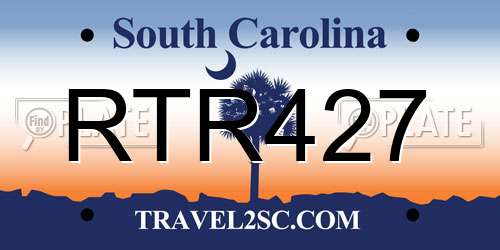 RTR427 South Carolina License Plate