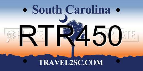 RTR450 South Carolina License Plate