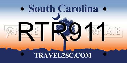 RTR911 South Carolina License Plate