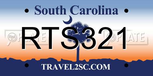 RTS321 South Carolina License Plate