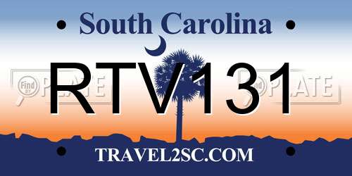RTV131 South Carolina License Plate