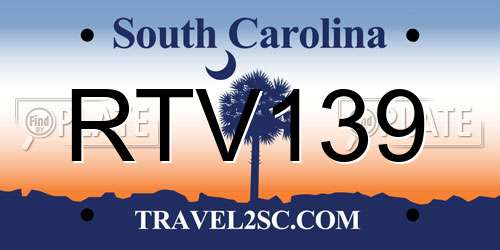 RTV139 South Carolina License Plate