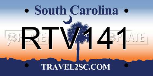 RTV141 South Carolina License Plate
