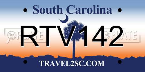 RTV142 South Carolina License Plate