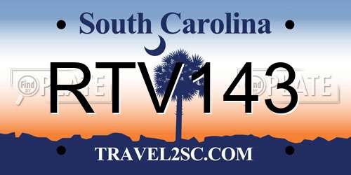 RTV143 South Carolina License Plate