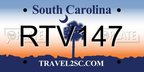 RTV147 South Carolina License Plate