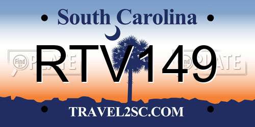 RTV149 South Carolina License Plate