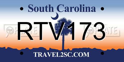 RTV173 South Carolina License Plate