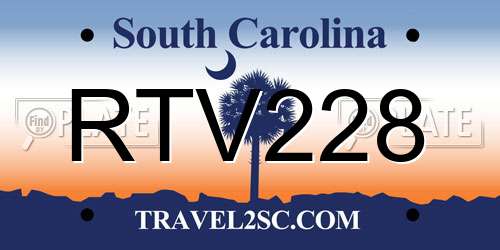 RTV228 South Carolina License Plate