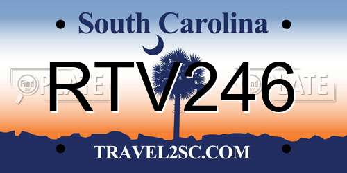 RTV246 South Carolina License Plate