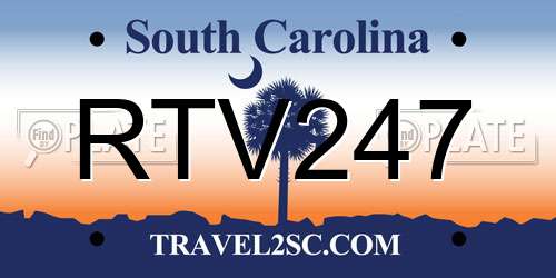 RTV247 South Carolina License Plate