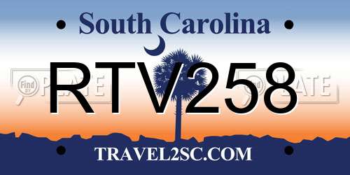 RTV258 South Carolina License Plate