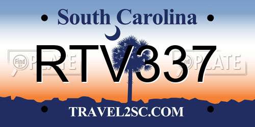 RTV337 South Carolina License Plate