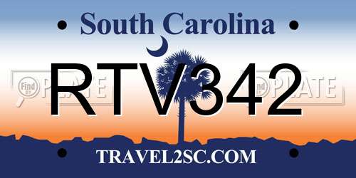 RTV342 South Carolina License Plate