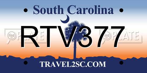 RTV377 South Carolina License Plate