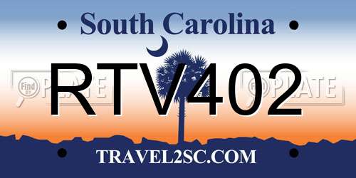 RTV402 South Carolina License Plate