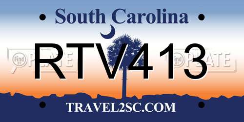 RTV413 South Carolina License Plate