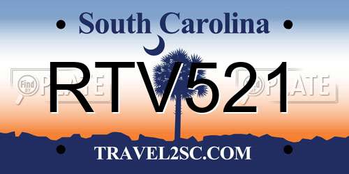 RTV521 South Carolina License Plate