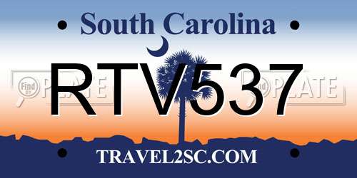 RTV537 South Carolina License Plate