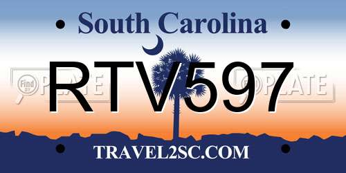 RTV597 South Carolina License Plate
