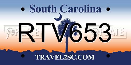 RTV653 South Carolina License Plate