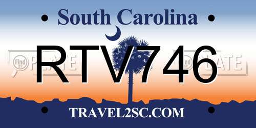RTV746 South Carolina License Plate