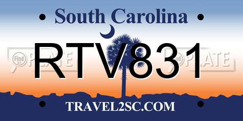 RTV831 South Carolina License Plate