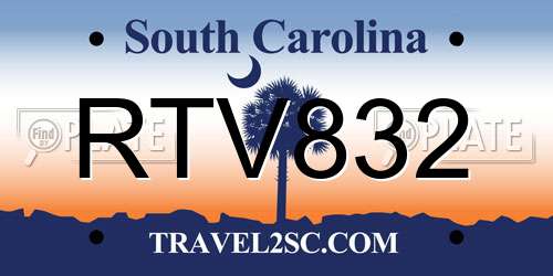 RTV832 South Carolina License Plate