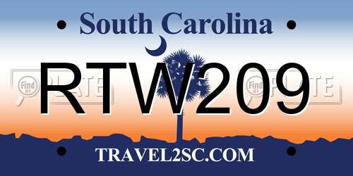 RTW209 South Carolina License Plate