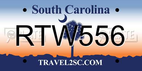 RTW556 South Carolina License Plate