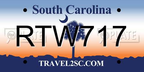 RTW717 South Carolina License Plate