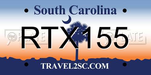 RTX155 South Carolina License Plate