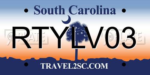RTYLV03 South Carolina License Plate