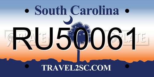 RU50061 South Carolina License Plate