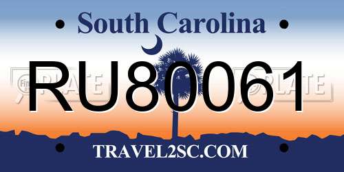 RU80061 South Carolina License Plate