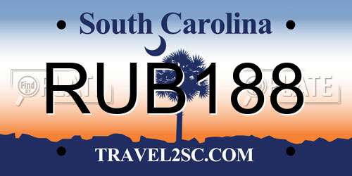 RUB188 South Carolina License Plate