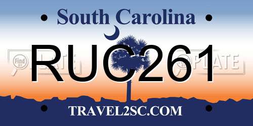 RUC261 South Carolina License Plate