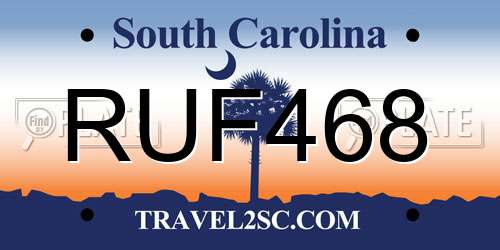 RUF468 South Carolina License Plate